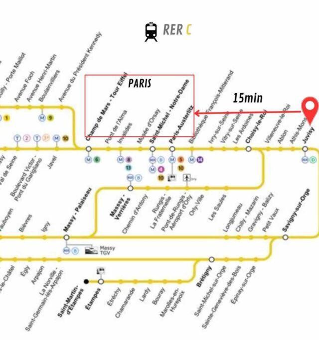 Superbe Appart Entier Au Pied De La Gare Rer, A 15 Min De Paris & Orly ฌูวิซี-ซูร์-รอจ ภายนอก รูปภาพ